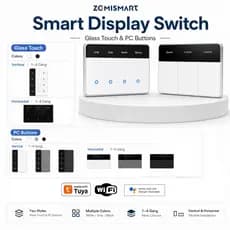 Zemismart Tuya Wifi DIY Display Name Light Switch , Smart Touch/PC Button Alexa/Google Voice Control , Funciona Com APP