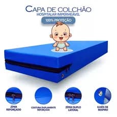 Protetor de Colchão Berço Impermeável com Zíper Anti Xixi Bebê
