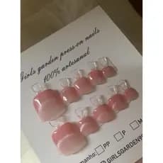 Unhas Decoradas Artesanais Para Pés Rosa Gradiente Olho De Gato Pedicure Branqueadora