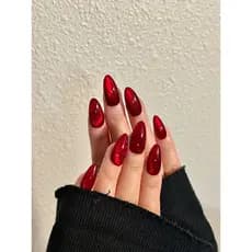 100% Artesanal,Unhas Postiças Imitação pigeon blood ruby olho de gato magnético kit10