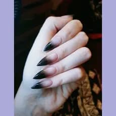 Unhas Postiças Decoradas Unhas Artesanais Preto Gradientes Unhas Aplicaçāo Simples