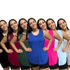 KIT 4 Regata Plus Size Feminina Tapabumbum Nadador Fitness Academia Viscolycra