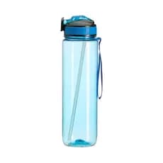 Garrafa Plástica 1 litro Agua Esportiva Academia Canudo C/ Alça Colorida