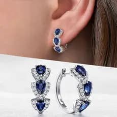 Brincos de argola femininos com diamantes em prata 925 acessórios de fantasia de moda vintage Presente de aniversário