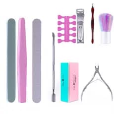 Kit de 10 Manicure Profissional Completo para Remoção de Unhas dos Dedos, Tesoura de Unhas e Cortador de Unhas