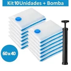 Kit com 10 Sacos a Vácuo para Roupas + Bomba de Ar, Organização de Viagem e Guarda-Roupa