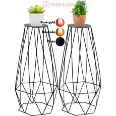 2 Suporte Para Vaso Tripé Plantas Jardim Chão Table Diamante 60cm Alto