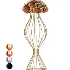 Vaso Dourado Torneado 60cm Armação Porta Arranjo Decoração de Festa Alto