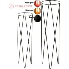 2 Vaso Suporte Tripé Plantas Chão Alto 80cm E 60cm Alto Grande