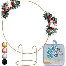 Arco De Festa Redondo 50cm De Mesa Dourado Painel Decoração