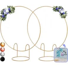 2 Arco De Festa Redondo 50cm De Mesa Dourado Painel Decoração