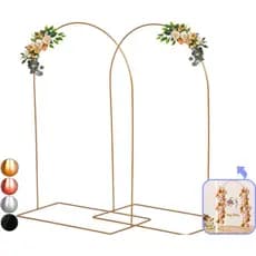 2 Arco De Festa Romano 60cm De Mesa Dourado Painel Decoração