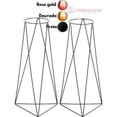 2 Vaso Suporte Tripé Plantas Chão Triangular 80cm Alto