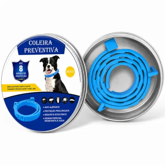 Coleira Anti Pulga Carrapato Sarna Leishmaniose Repelente Antiparasitária Cães Gatos 62cm