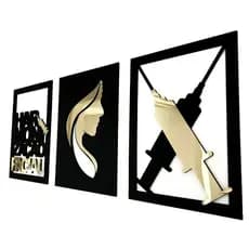 Quadros Decorativos Harmonização Facial Estética 3 Peças Clínica Consultório Sala Decoração