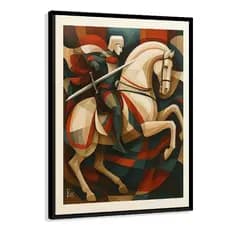 Quadro Decorativo Grande São Jorge Abstrato HD Sala Hall Religioso Fé Decoração Parede