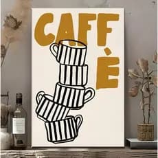 Placa Quadro Café Coffee Moderno Minimalista Xícaras Cozinha Restaurante Cantinho do Café Decoração