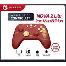 Controle Gamesir Nova 2 Lite Iron Man Tri Mode Hall Effect PC Switch iOs Android