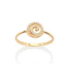 Anel ROMMANEL skinny espiral  com zircônias Banhado a ouro 18K 513456 TAMANHO 16