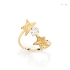 Anel ROMMANEL estrela e zircônias skinny Banhado a ouro 513596 TAMANHO 18