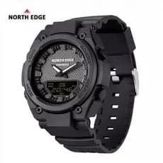 NORTH EDGE Fortress Relógio Digital Tático Masculino 5ATM esportivo militar  Display Duplo