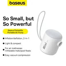 Bomba de Ar Baseus PocketGo BS- CG017 Mini, Portátil, Inflador, 230L/Min