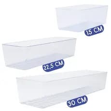 Escolha seu Kit Organizador Acrílico Transparente Modular Gaveta Geladeira Resistente