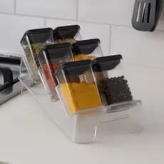 Organizador de Temperos Porta Condimentos Pote Hermético 6 Unidades 180ml