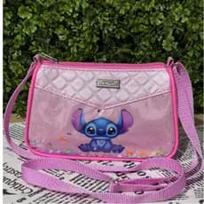 bolsa bolsinha infantil  stich moda menina  tiracolo transversal de ombro alça regulável passeios, escola