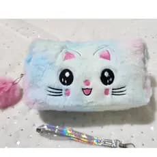 estojo de pelúcia meninas espaçosa multicores fofa desenho de gatinho