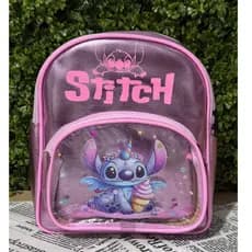 mochila infantil stich  com bolso na frente  com brilho