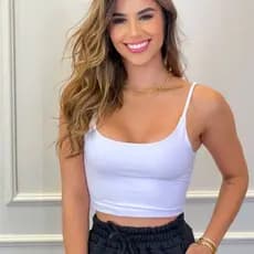 Cropped Feminino Alça fina com Bojo Academia Blusa Top Suplex verão