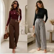 calça pantalona feminina  alfaiataria premuim  calça social com 2 botões bolso ziper wed leg