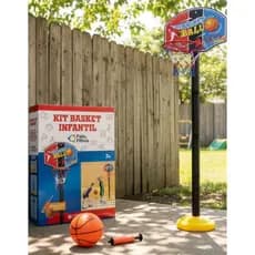 Cesta De Basquete Infantil Brinquedo Kit Bola Tabela Bomba Pais e Filhos