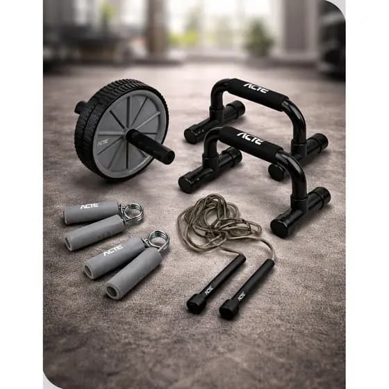 Kit Academia Em Casa Corda De Pular Profissional Exercícios para core Corda de pular PVC Acte Sports