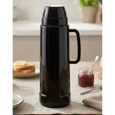 Garrafa Térmica Mor 1L Preta Café e Chá Quente por 24 Horas Isolamento Térmico de Alta Performance