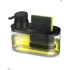 Dispenser para Detergente com Porta Bucha Preto