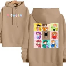 Blusa De Moletom BTS Mascotes Kpop Flanelado Algodão Envio Imediato