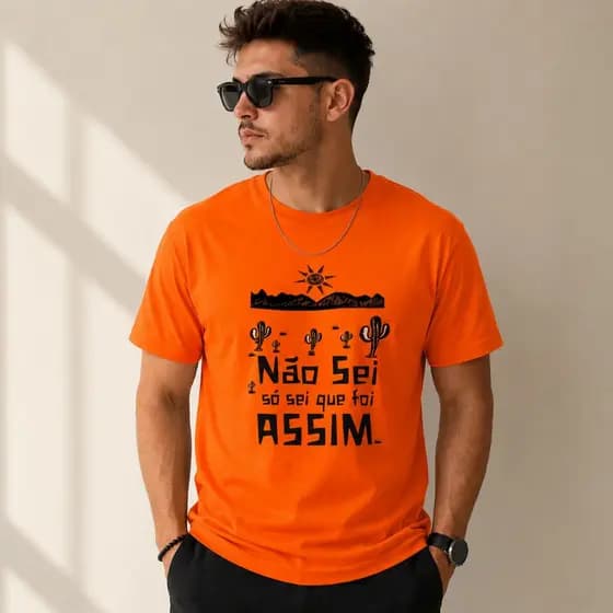 Camiseta Frase Não sei, só sei que foi Assim 100% Algodão Premium Nordeste  Unissex Humor Frase estilo Envio Imediato