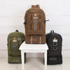 Mochila Grande De Lona 50 Litros Reforçada Para Viagens E Motoboys