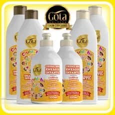 Gota Dourada Clubinho Kit Infantil Cabelos Cacheados 2 Shampoos 2 Condicionadores 2 Creme Pentear