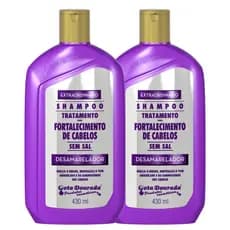 Kit 2un Shampoo Desamarelador Gota Dourada Cabelos Platinados Matizador