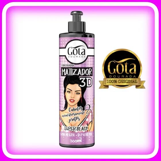 Condicionador Matizador Tonalizante 3D Super Black Gota Dourada 300ml