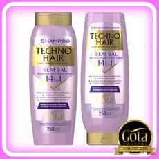 Kit Gota Dourada Technohair Silver Color Desamarelador com Shampoo Condicionador