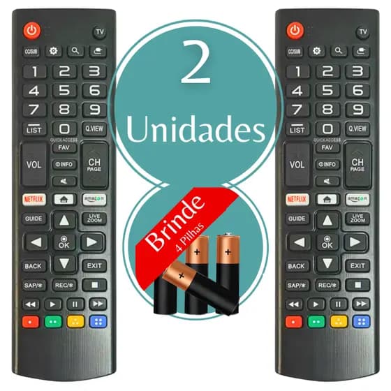 Kit Controle Remoto Compatível TV LG Smart LCD LED HDTV UHD OLED 3D 4K