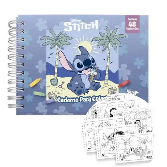 livro de colorir infantil stitch 48 folhas Disney oficial Dac