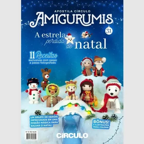 Apostila Amigurumi A Estrela Perdida de Natal 11 Receitas Exclusivas