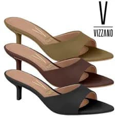 Sandália Tamanco Feminino Vizzano Salto Médio Bico Fino Festa Casual 6576.101