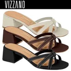 Vizzano Tamanco Feminino 6585.100 Salto Grosso Estilo Moderno e Confortável