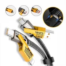 Cabo Usb Turbo 65w Carregador 4 Em 1 Para Tipo-c E iPhone 1Metro Não Quebra